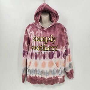 Simply Southern Hoodie Womens M Tie Dye Chicken Graphic Pullover Funny Novelty